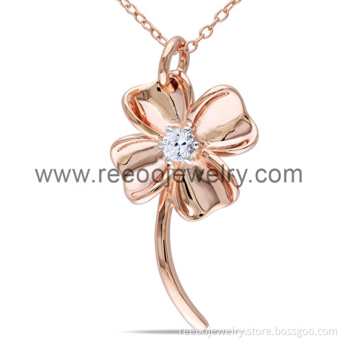 Celtic Four Leaf Clover Necklace, Fashion Costume Jewelry